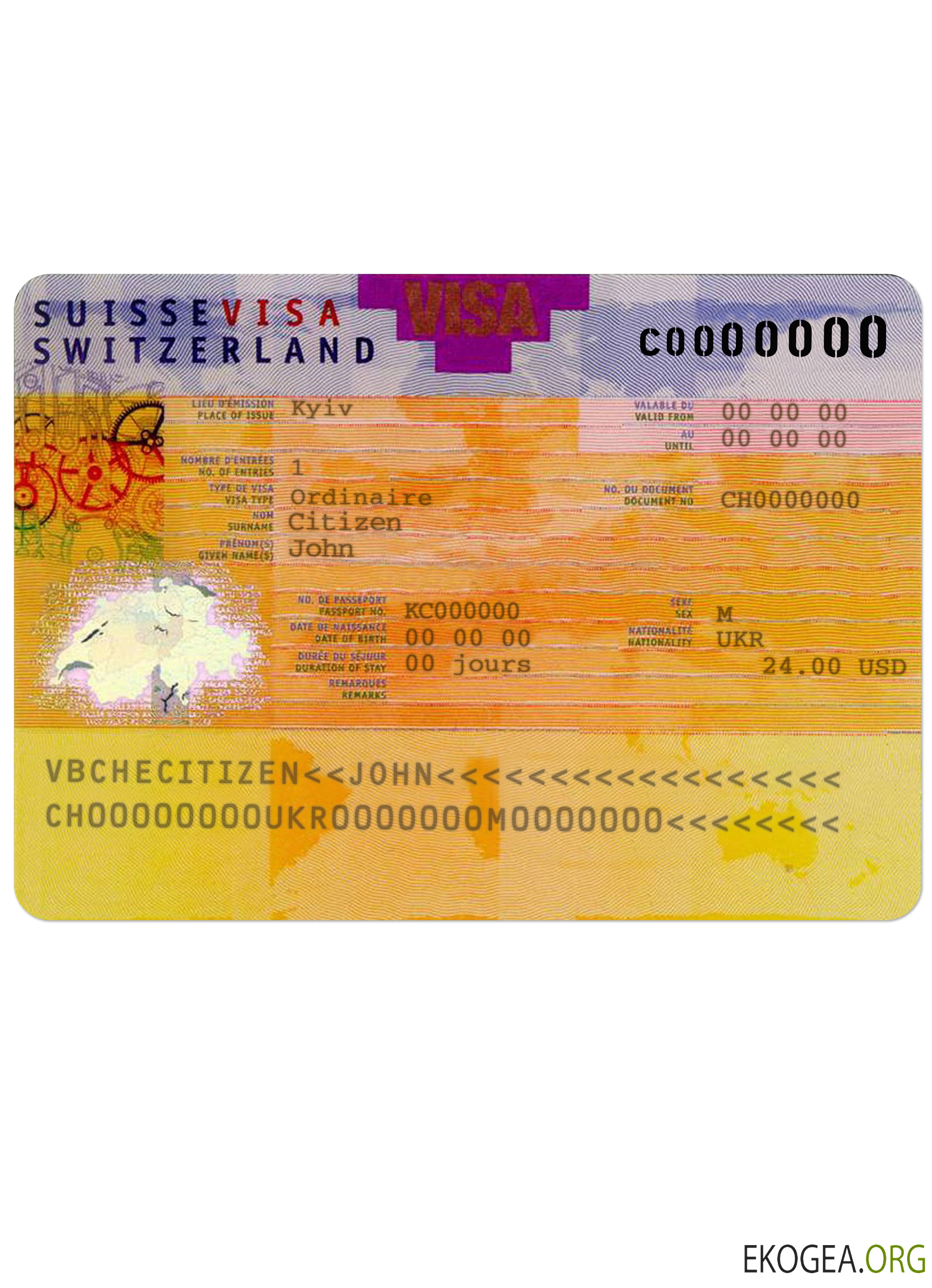 Visa Suisse template Visa Suisse template